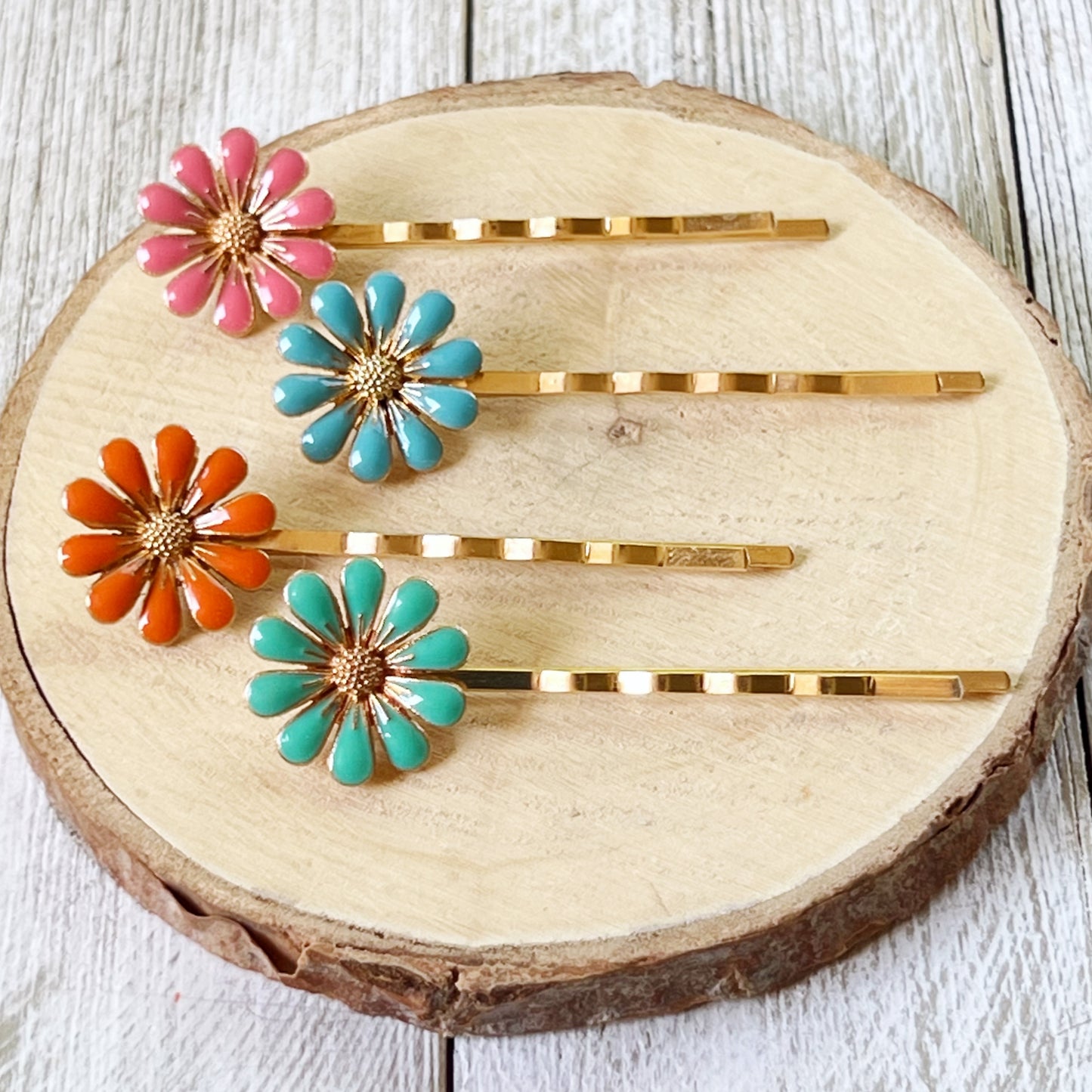 Decorative Enamel Wildflower Hair Pins - Delicate Floral Accessories