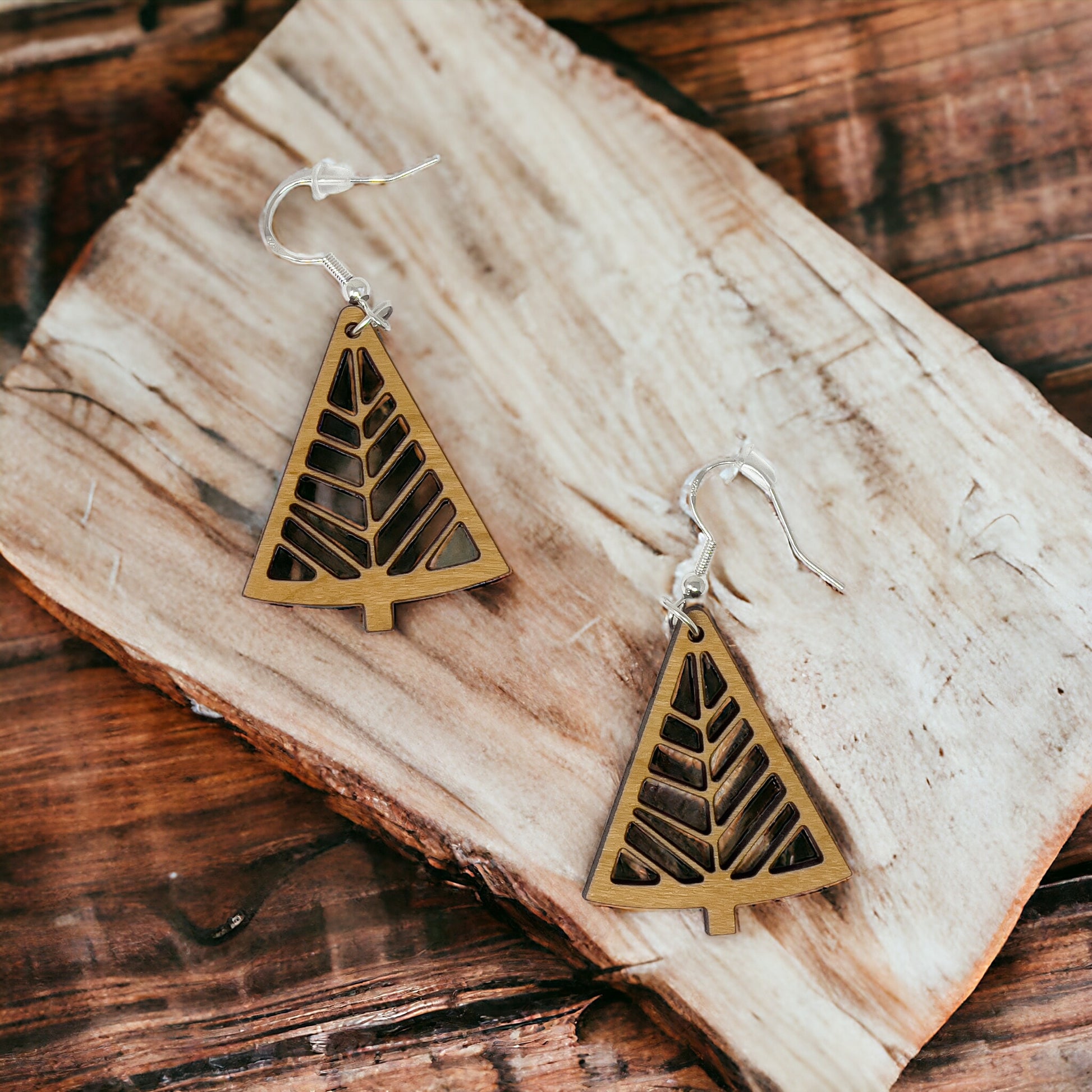 Tree Earrings - Rustic Wood Dangle Earrings with a Whimsical Boho Touch, Cute Winter Holiday Accessories | Nature-Inspired Jewelry