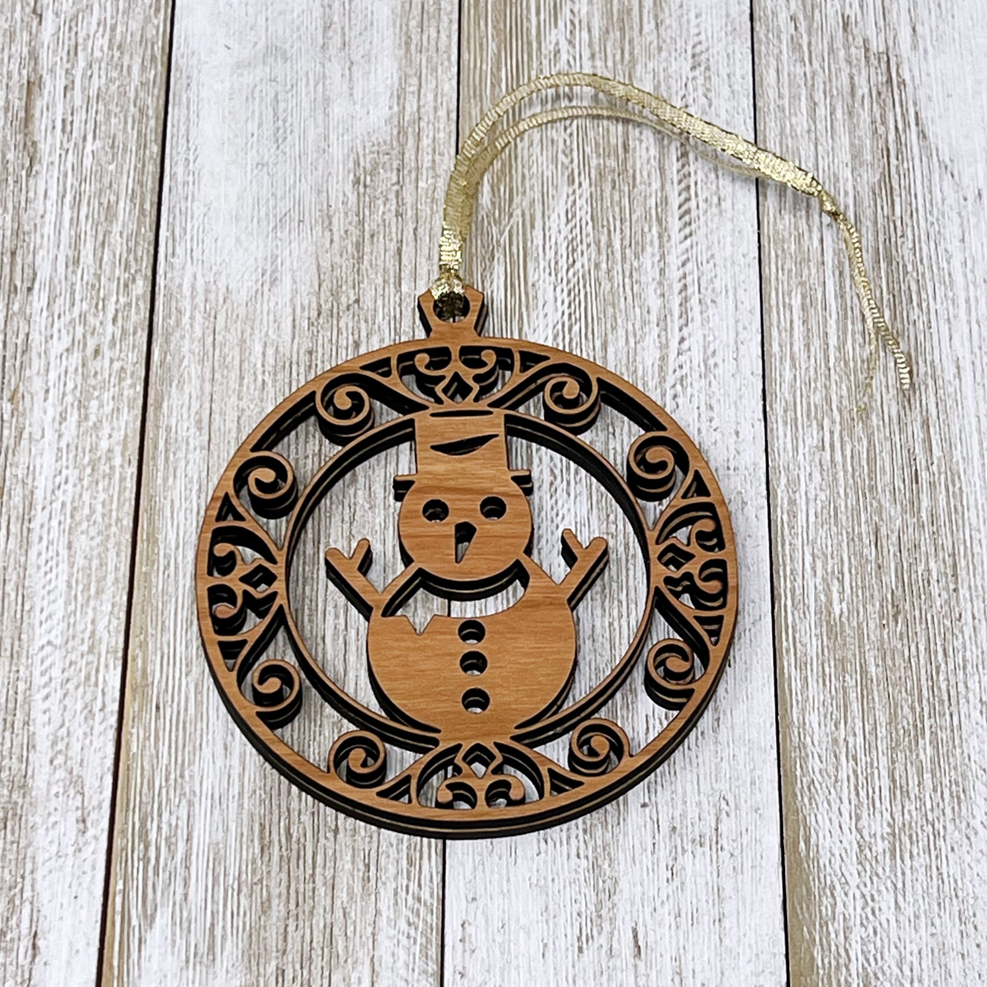 Handcrafted Wooden Snowman Ornaments - Rustic Whimsical Holiday Decor | Charming Festive Seasonal Decorations