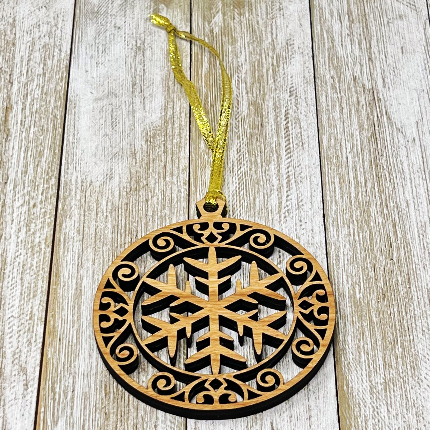 Handcrafted Wooden Snowflake Ornaments - Rustic Whimsical Holiday Decor | Charming Festive Seasonal Decorations