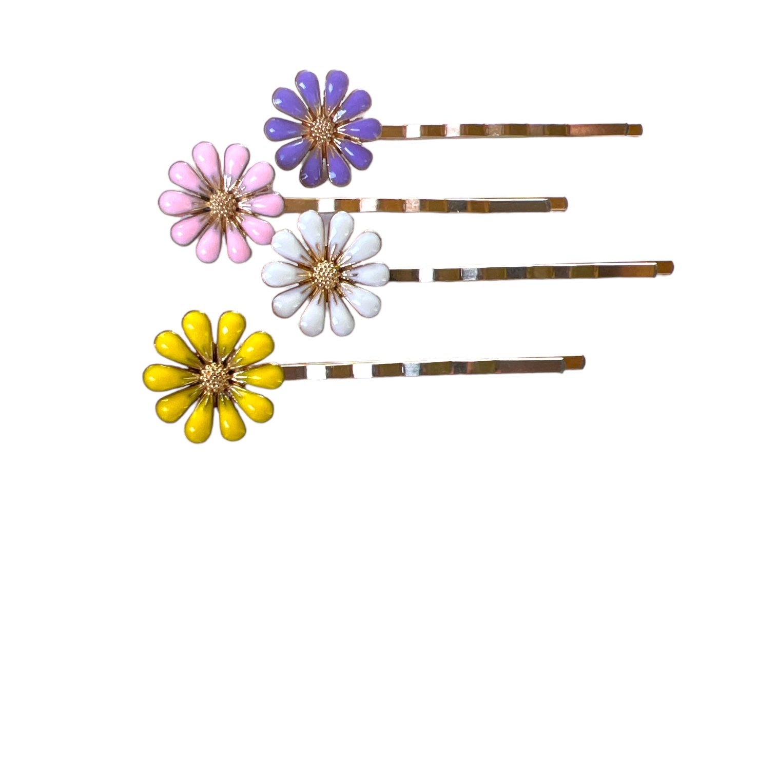 Decorative Enamel Wildflower Hair Pins - Delicate Floral Accessories