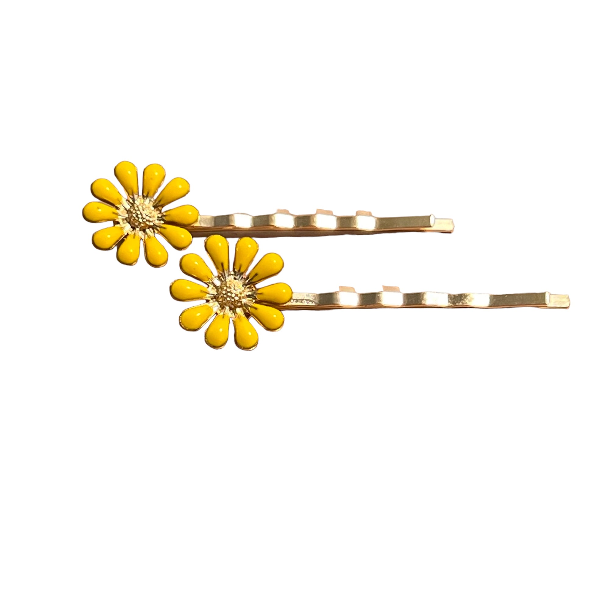 Decorative Yellow Enamel Wildflower Hair Pins - Delicate Floral Accessories