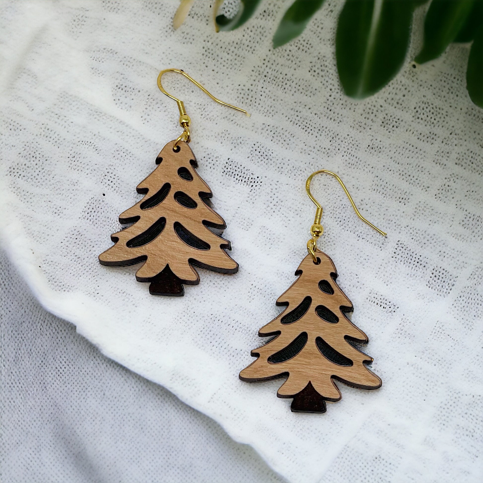 Tree Earrings - Rustic Wood Dangle Earrings with a Whimsical Boho Touch, Cute Winter Holiday Accessories | Nature-Inspired Jewelry