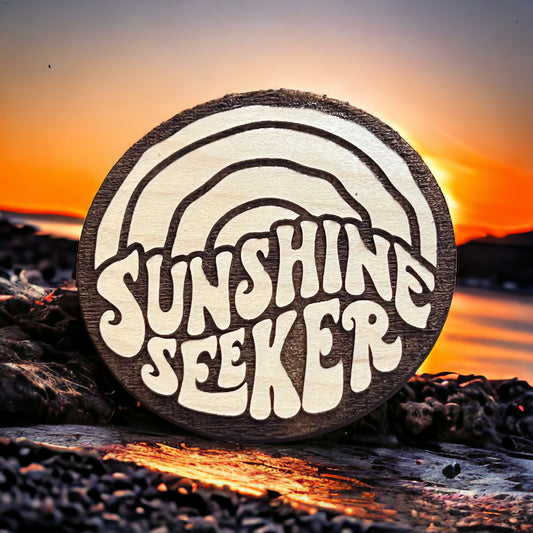 Wooden Magnet Sunshine Seeker - Ideal for Home Office and Outdoor Enthusiasts | Perfect for DIY Painting and Coloring