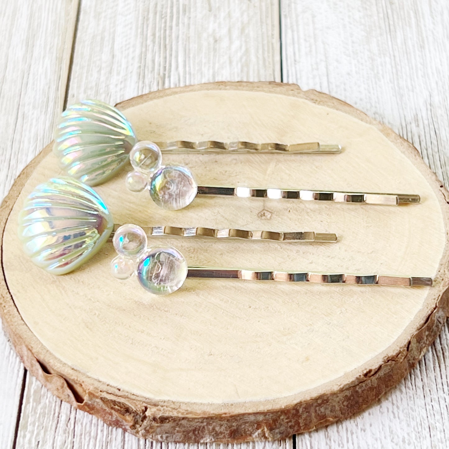 Sea Shells and Bubbles Hair Pins