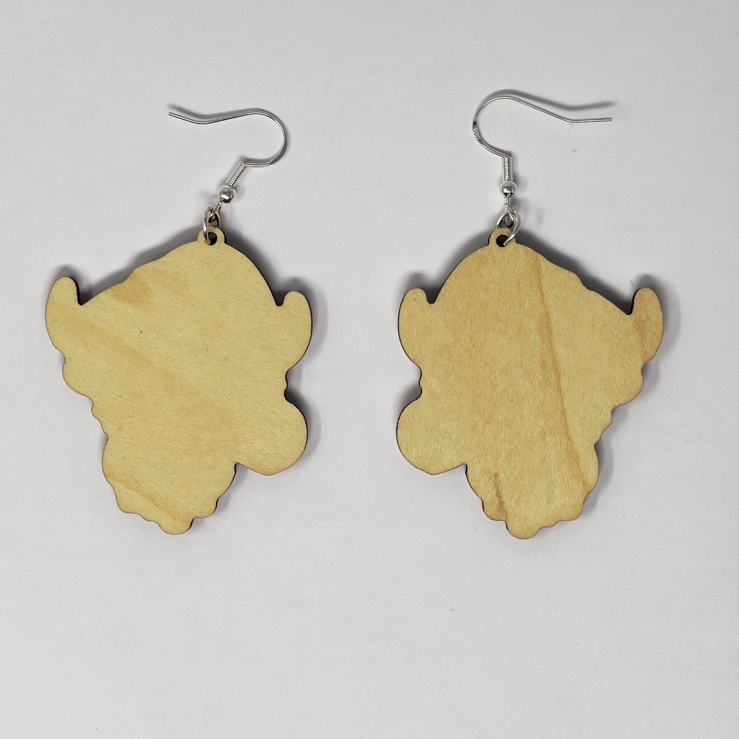 Highland Cow Wood Dangle Earrings - Rustic & Charming Accessories