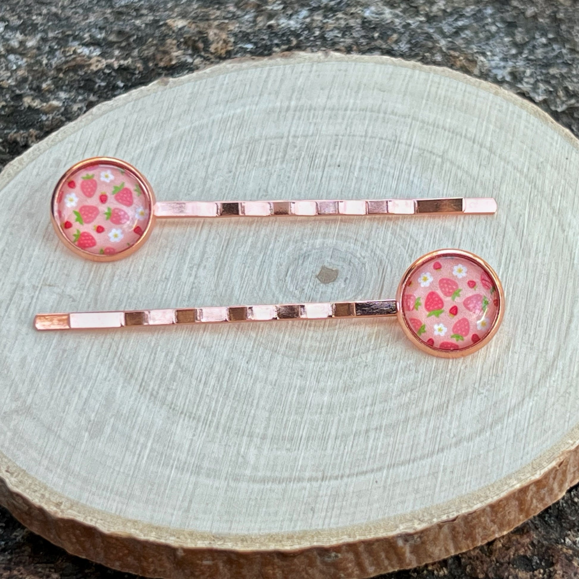 Rose Gold Strawberry Bobby Pins: Sweet Accessories for Fun & Flirty Hairstyles