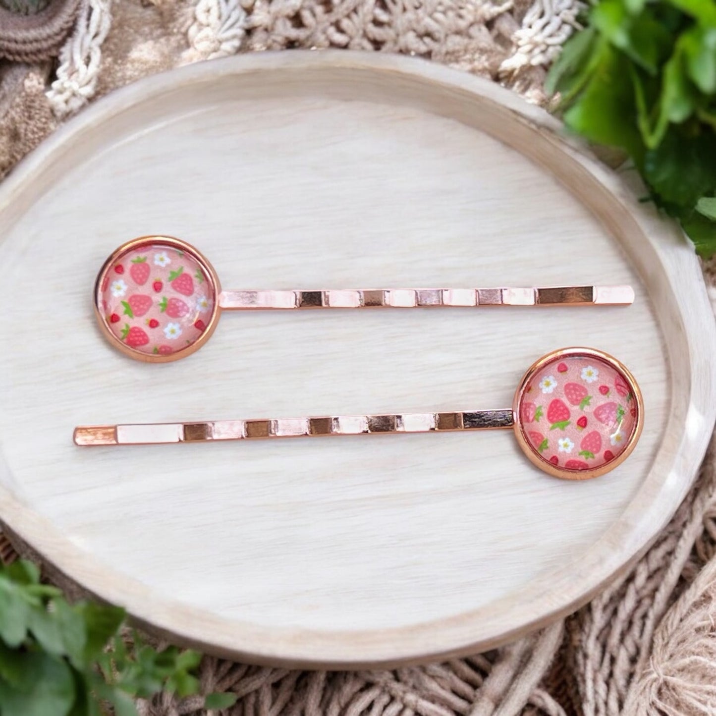 Rose Gold Strawberry Bobby Pins: Sweet Accessories for Fun & Flirty Hairstyles