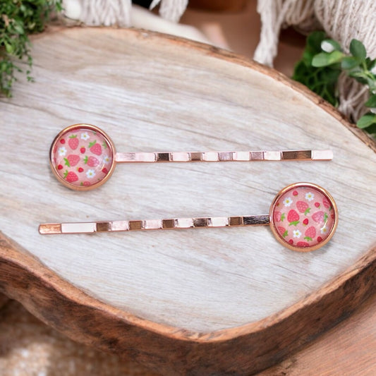 Rose Gold Strawberry Bobby Pins: Sweet Accessories for Fun & Flirty Hairstyles