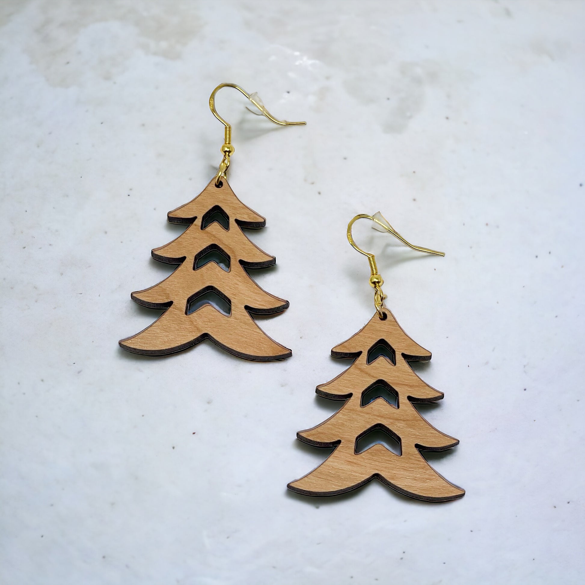 Tree Earrings - Rustic Wood Dangle Earrings with a Whimsical Boho Touch, Cute Winter Holiday Accessories | Nature-Inspired Jewelry