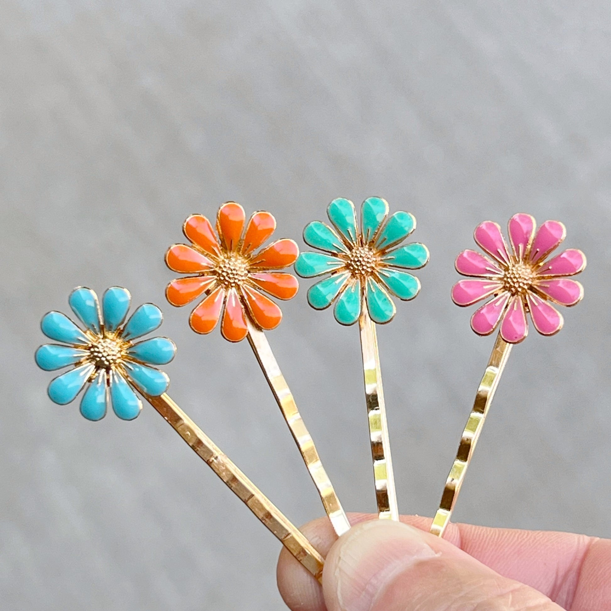 Decorative Enamel Wildflower Hair Pins - Delicate Floral Accessories