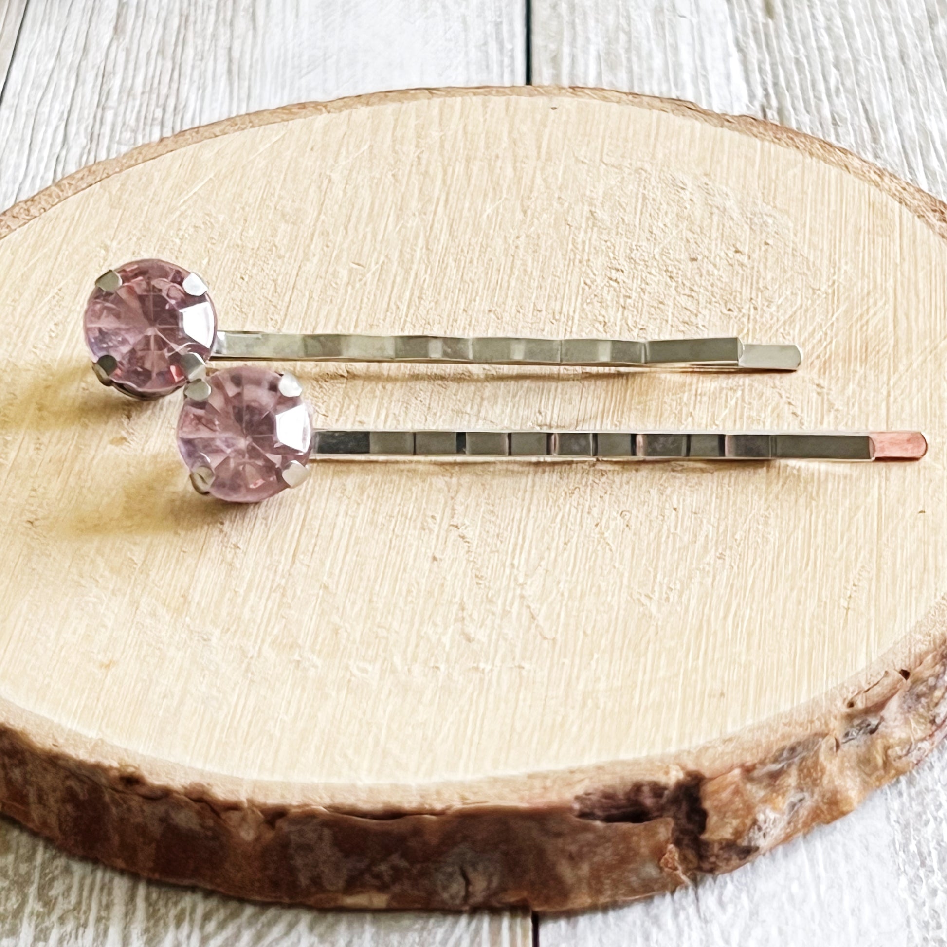 Pink Round Rhinestone Silver Hair Pins: Sparkling Accessories for Chic Hairstyles