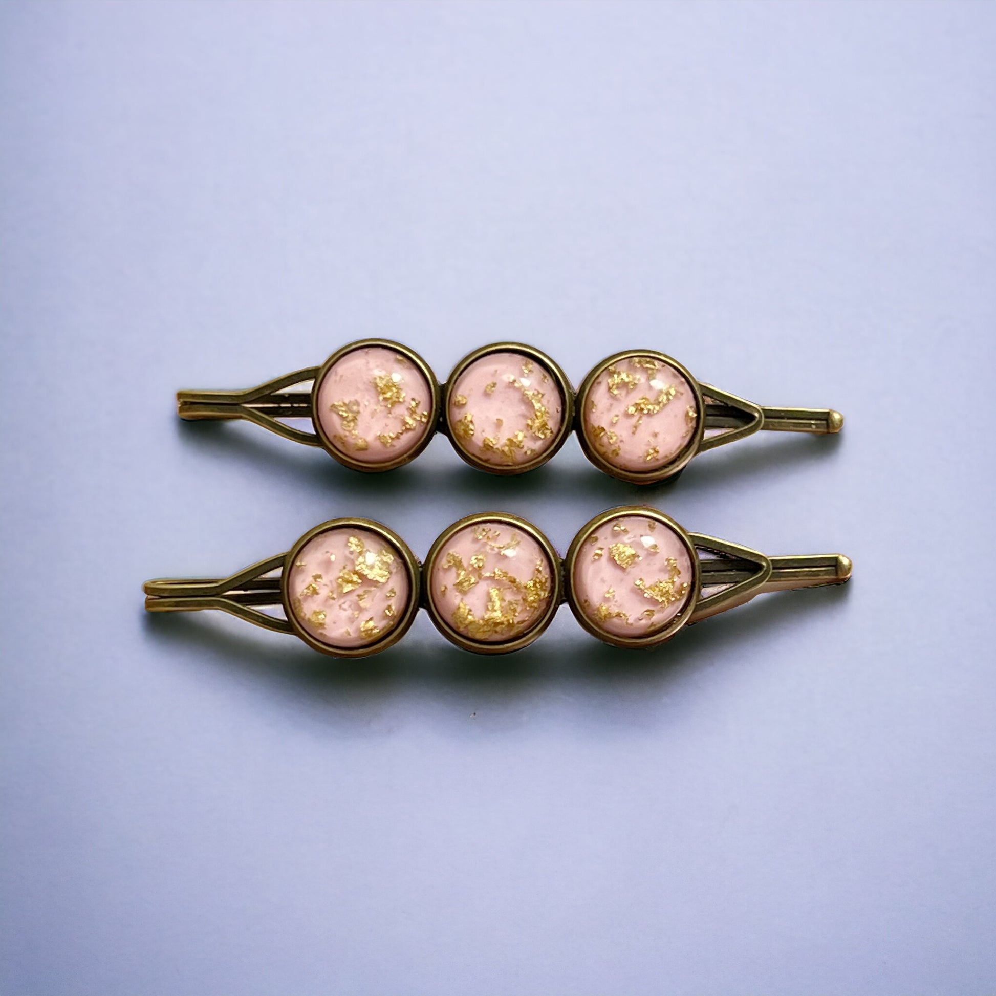 Pink Gold Flake Glitter Hair Pins: Sparkling Accessories for Stylish Hairdos