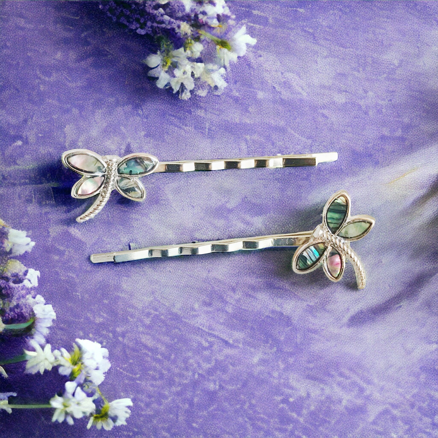 Women's Natural Shell Abalone Dragonfly Bobby Pin Hair Accessories - Exquisite Nature-Inspired Styling