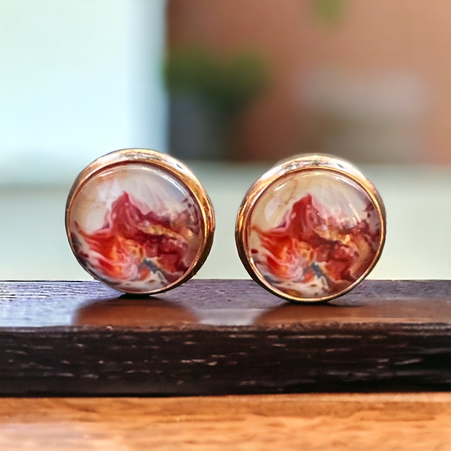 Pink Watercolor Rose Gold Stud Earrings: Elegant & Feminine Touches for Every Occasion