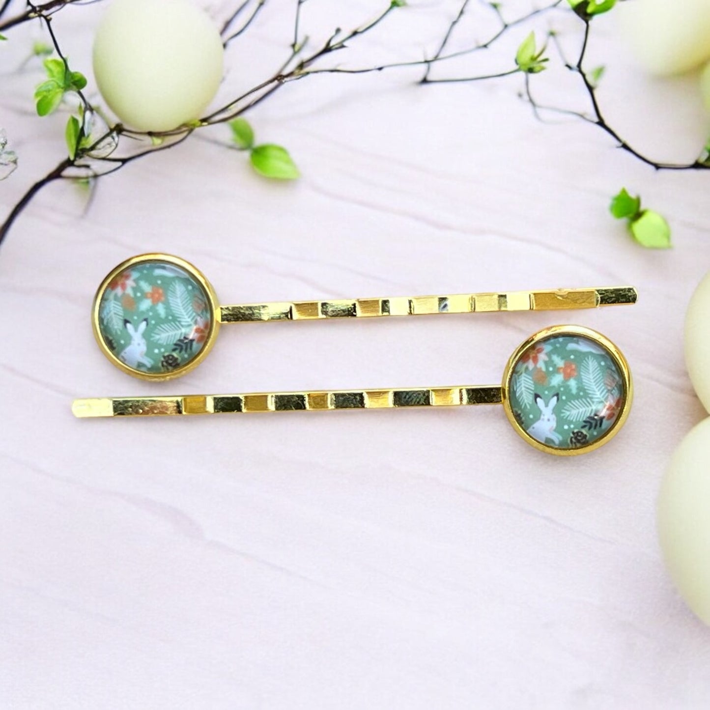 Boho Easter Bunny Hair Pins - Women's Hair Clips