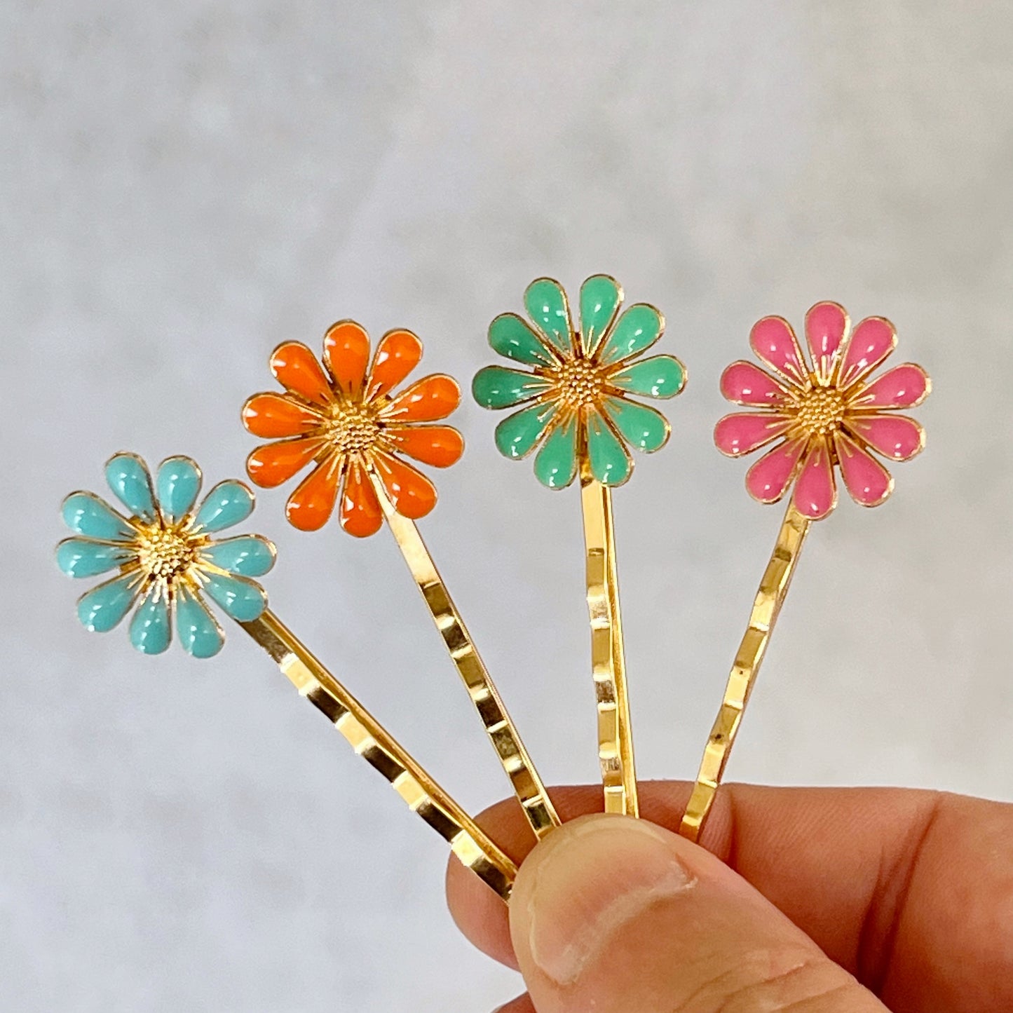 Decorative Enamel Wildflower Hair Pins - Delicate Floral Accessories