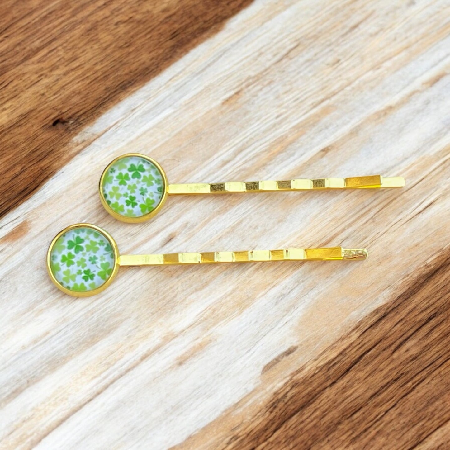 Shamrock Gold toned Bobby Pins- St Patrick’s Day Hair Accessories