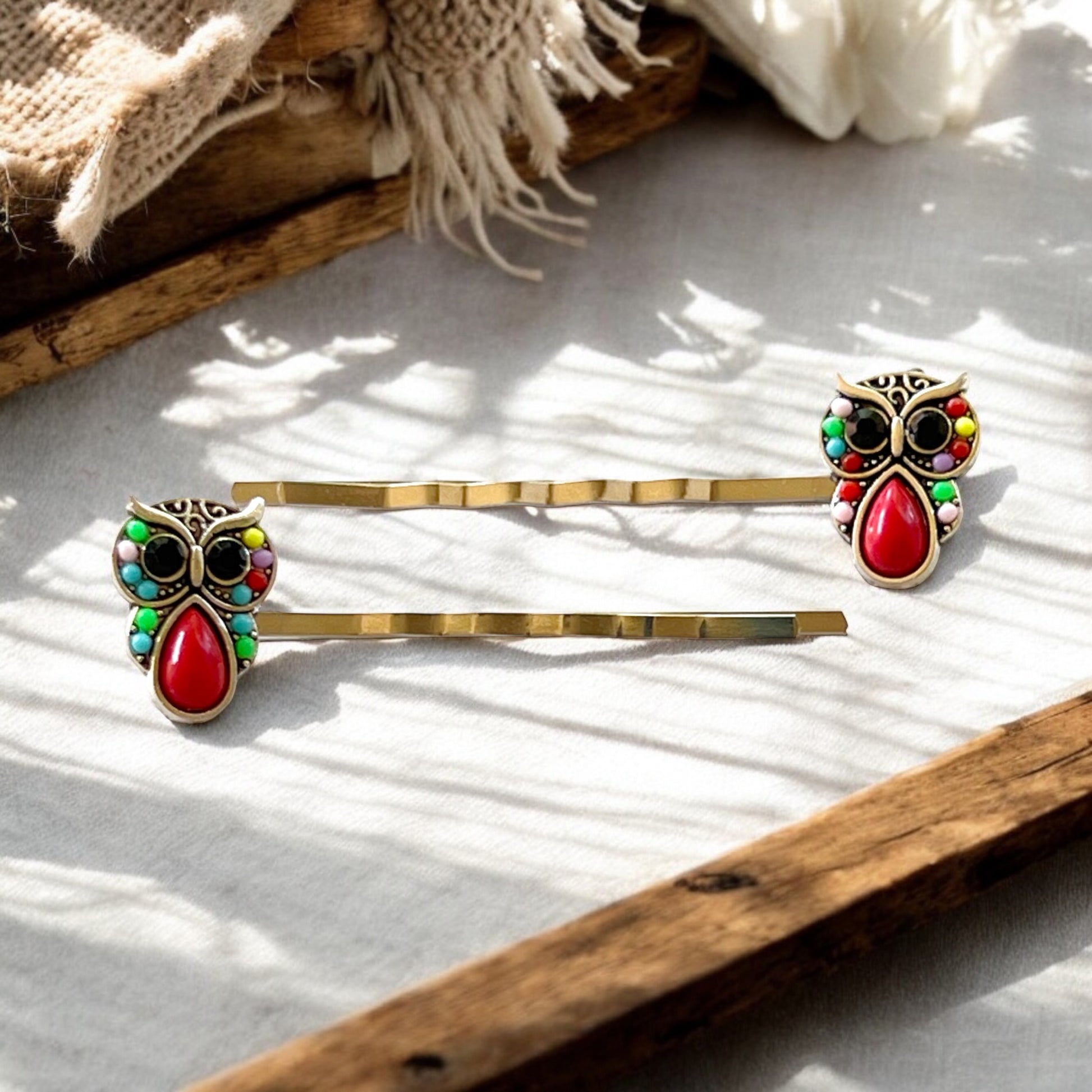 Seed Bead Owl Bobby Pins: Whimsical Charm for Your Hairstyle