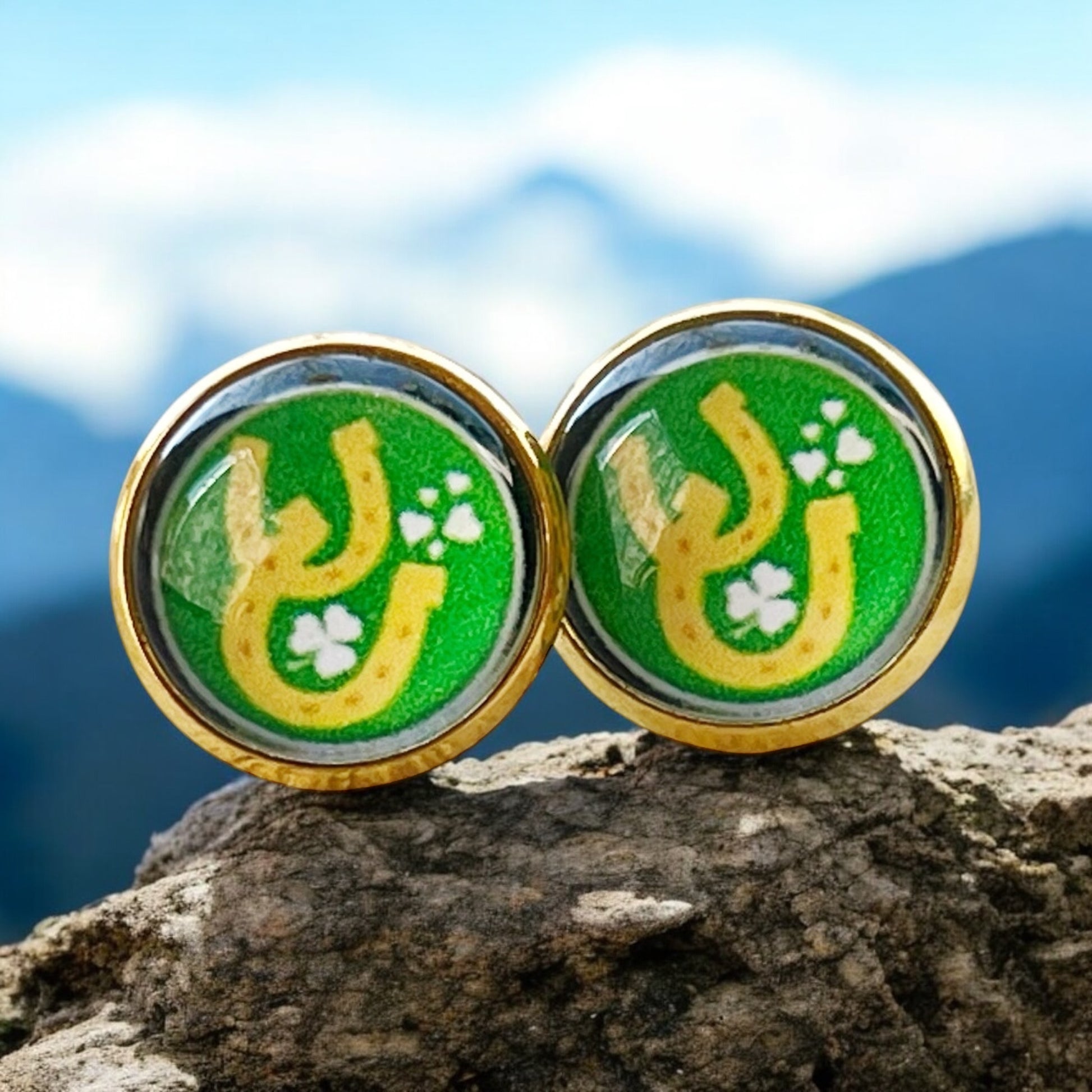 Lucky Horseshoe Gold Stud Earrings - Stylish & Symbolic Accessories