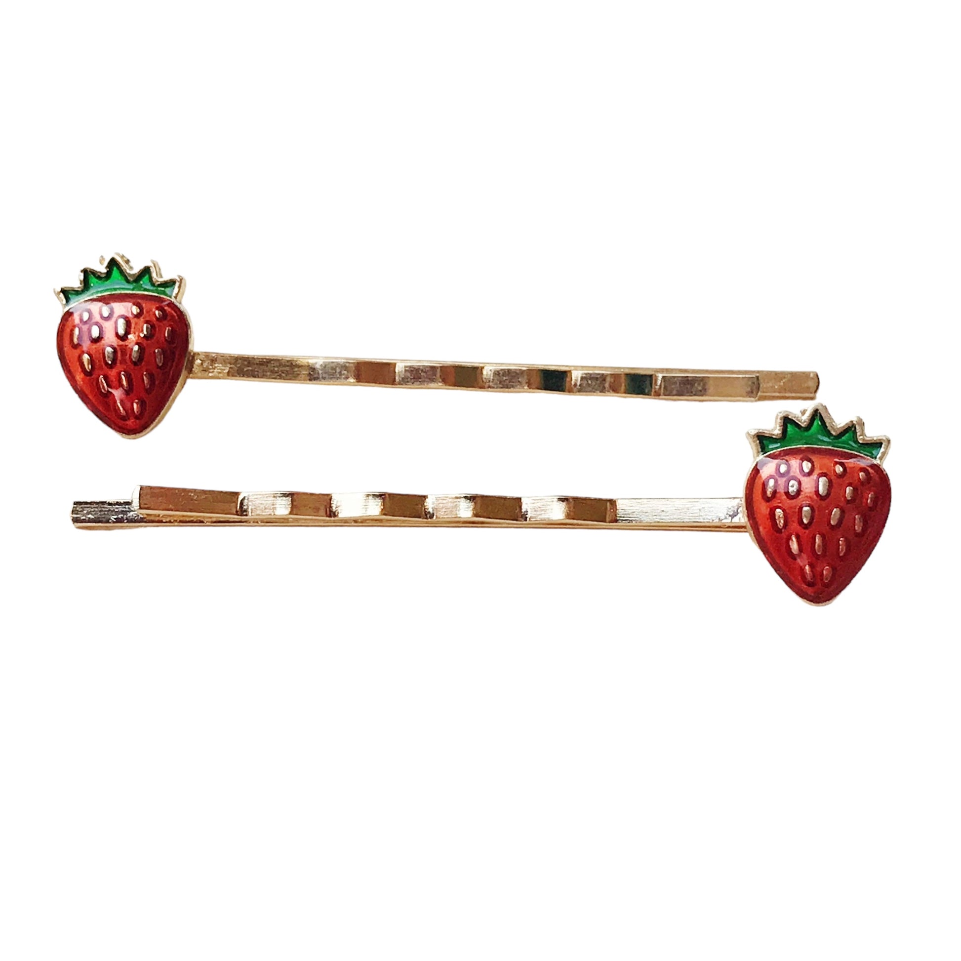 Enamel Strawberry Bobby Pins: Sweet Accessories for Fun & Flirty Hairstyles