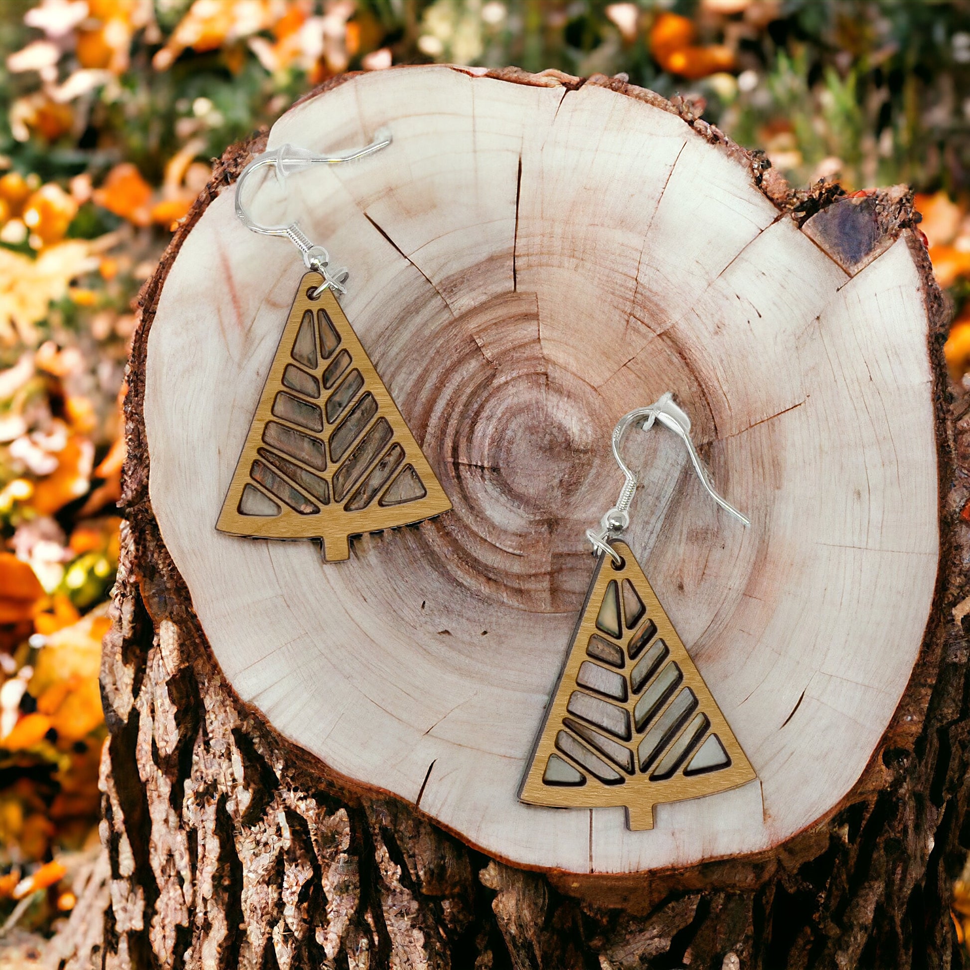 Tree Earrings - Rustic Wood Dangle Earrings with a Whimsical Boho Touch, Cute Winter Holiday Accessories | Nature-Inspired Jewelry