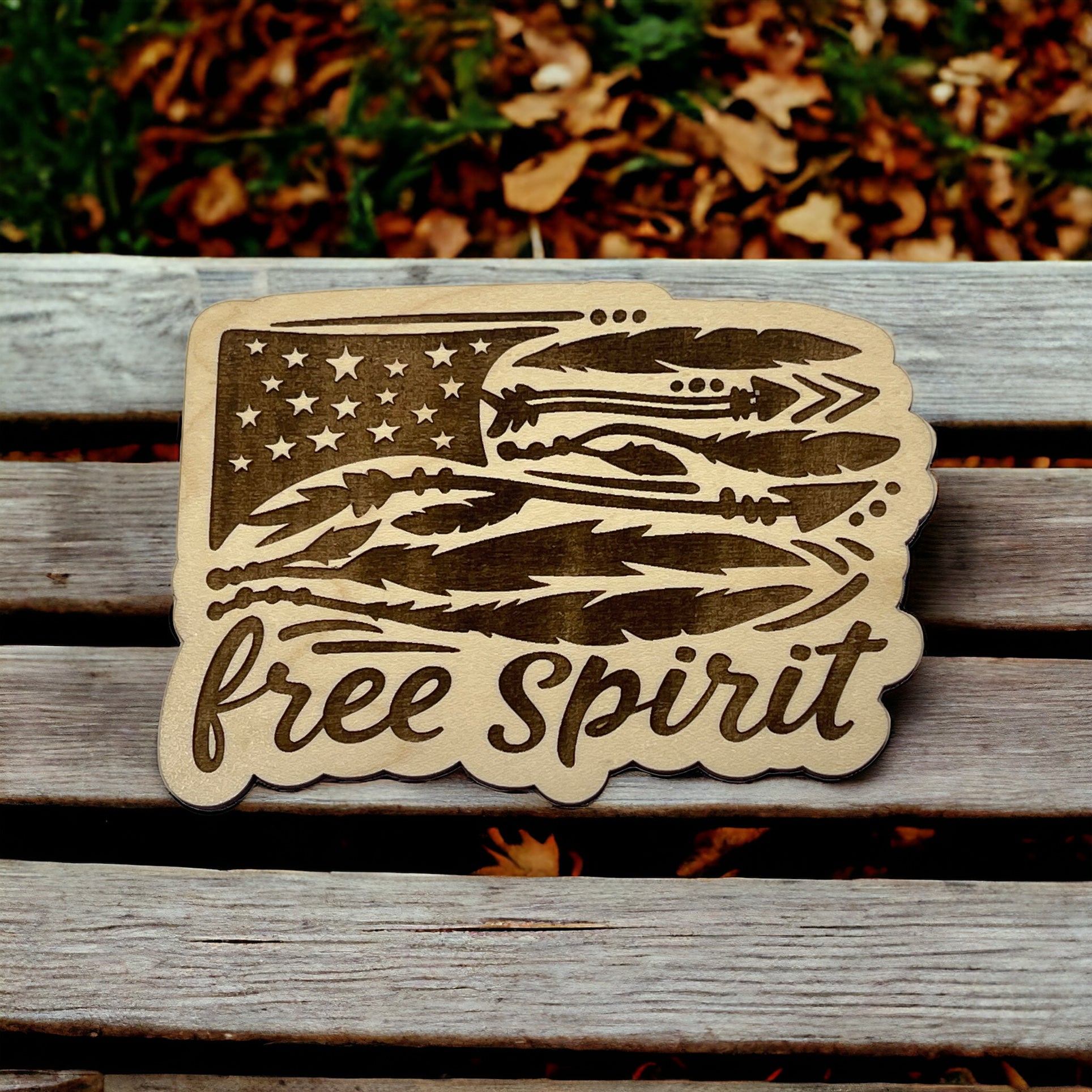 USA Free Spirit Flag Magnets for Home Work School Office, Patriotic Decor Gifts, United States Paintable Magnet, US Freedom Patriot Wood Decoration