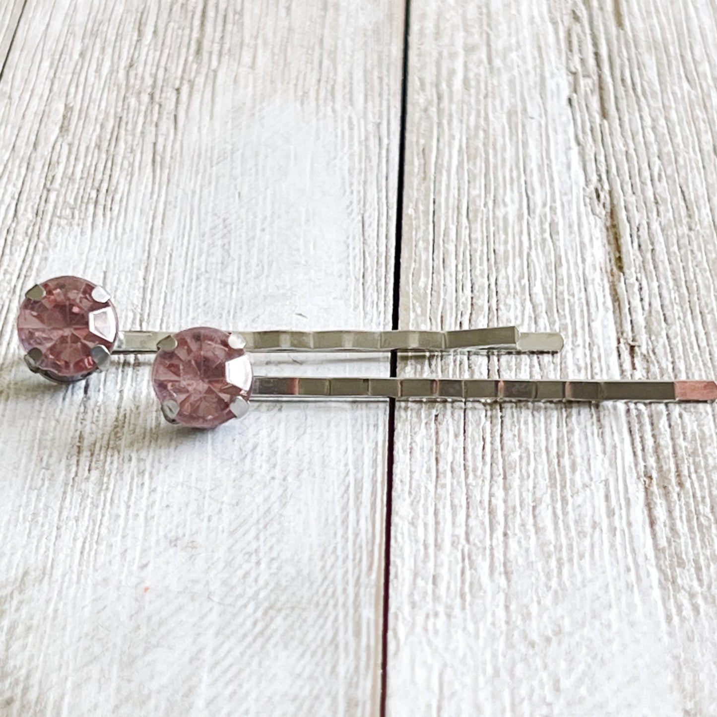 Pink Round Rhinestone Silver Hair Pins: Sparkling Accessories for Chic Hairstyles