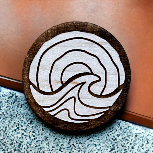 Wooden Magnet Sun & Waves - Perfect for Home Office and Outdoor Enthusiasts | Great for DIY Painting and Coloring