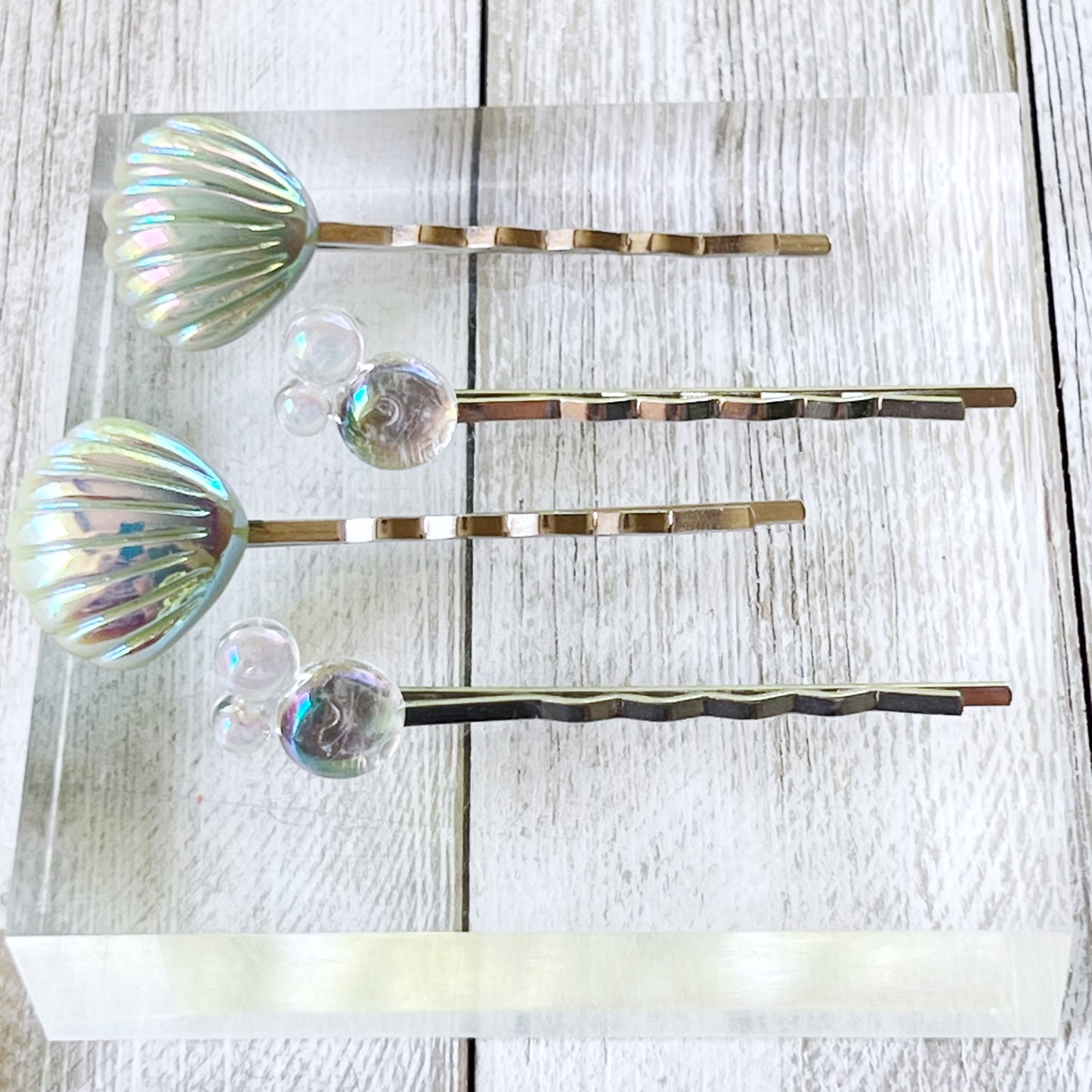 Sea Shells and Bubbles Hair Pins