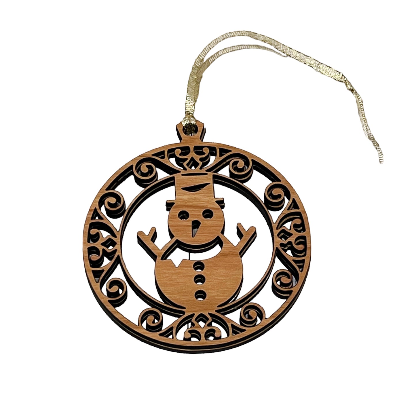 Handcrafted Wooden Snowman Ornaments - Rustic Whimsical Holiday Decor | Charming Festive Seasonal Decorations