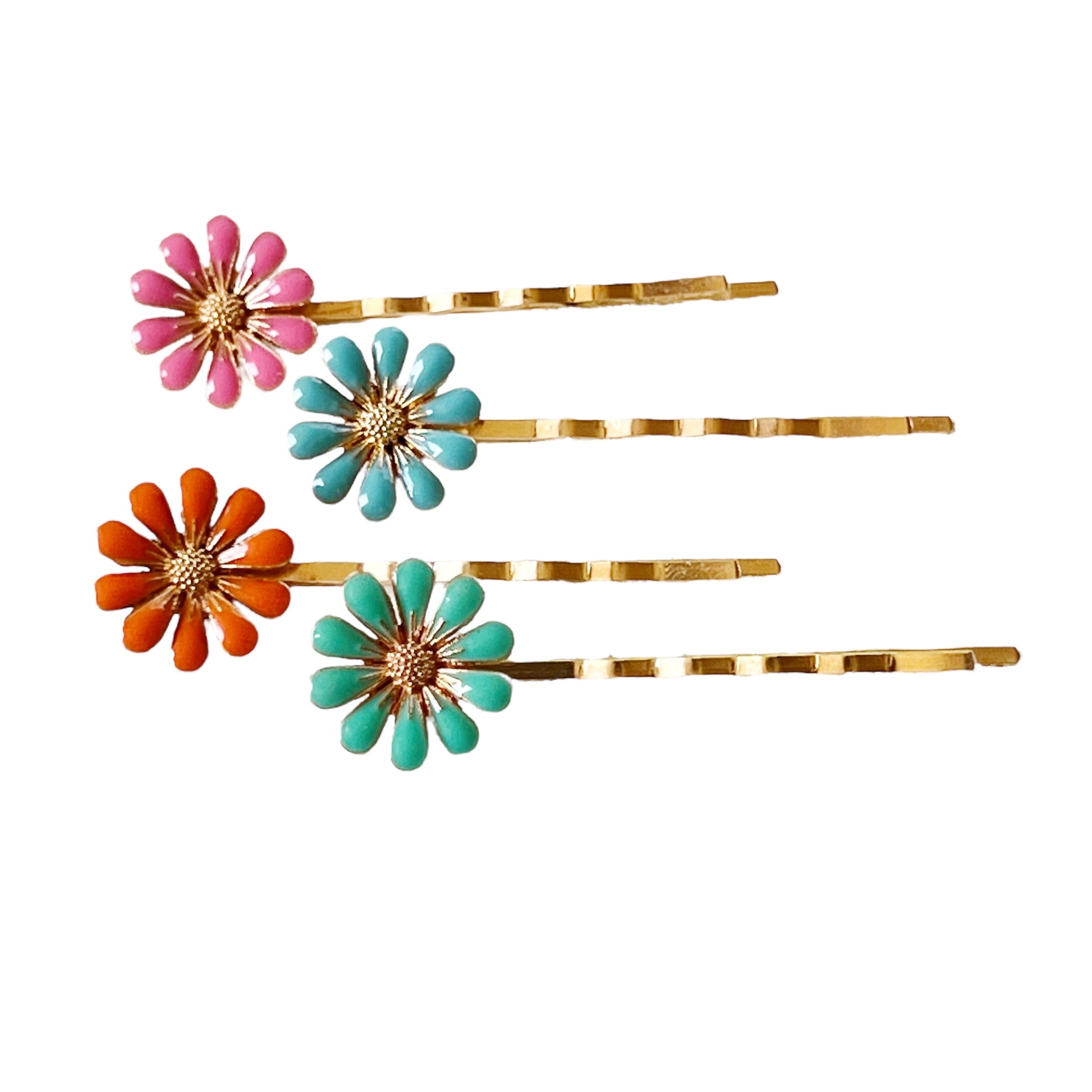 Decorative Enamel Wildflower Hair Pins - Delicate Floral Accessories