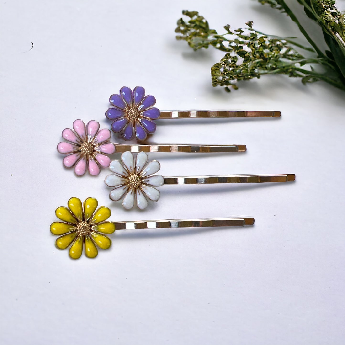 Decorative Enamel Wildflower Hair Pins - Delicate Floral Accessories