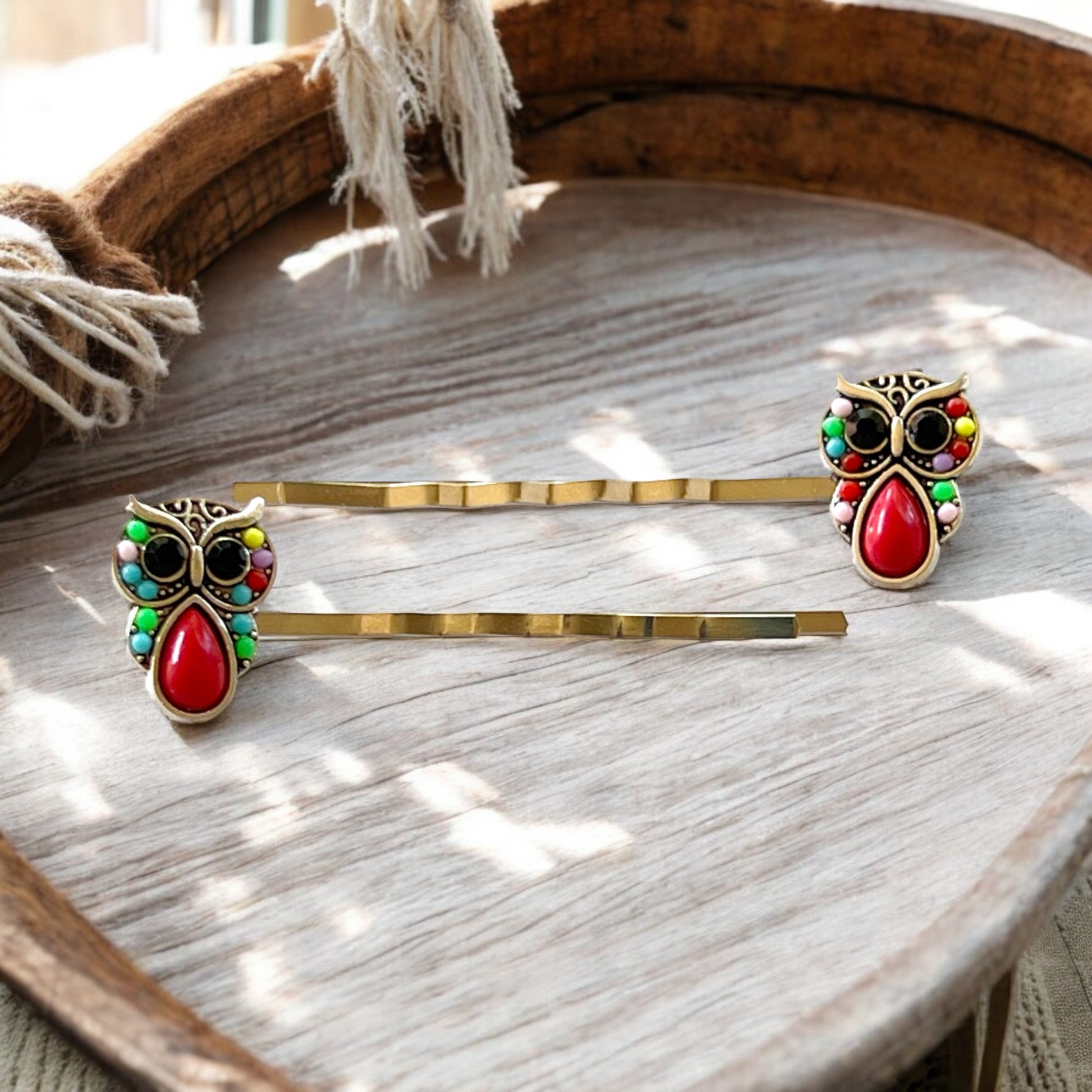 Seed Bead Owl Bobby Pins: Whimsical Charm for Your Hairstyle