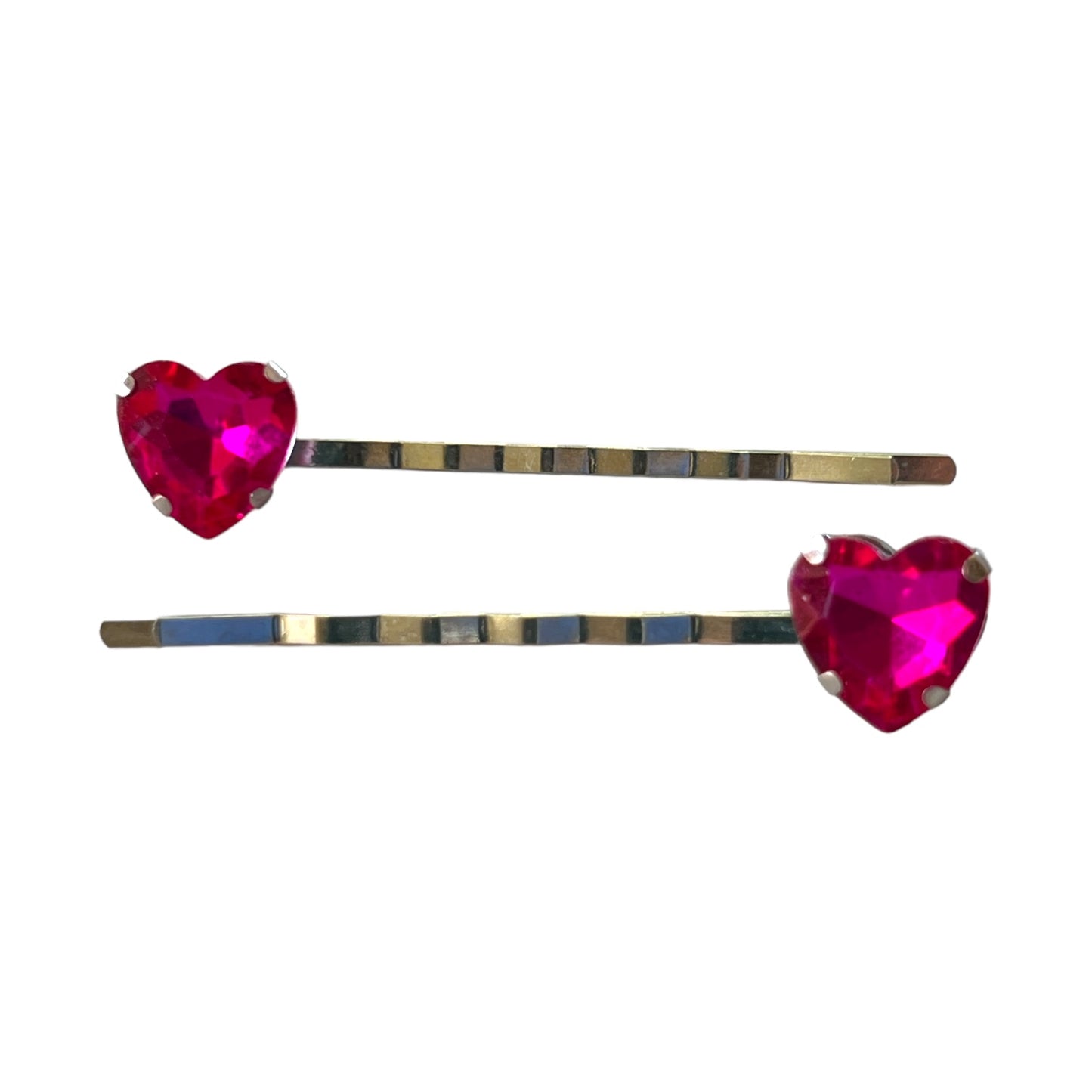 Pink Rhinestone Heart Hair Pins: Sparkling Romantic Accessories