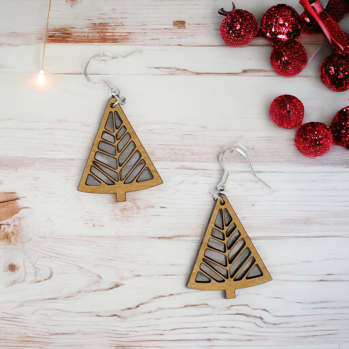 Tree Earrings - Rustic Wood Dangle Earrings with a Whimsical Boho Touch, Cute Winter Holiday Accessories | Nature-Inspired Jewelry