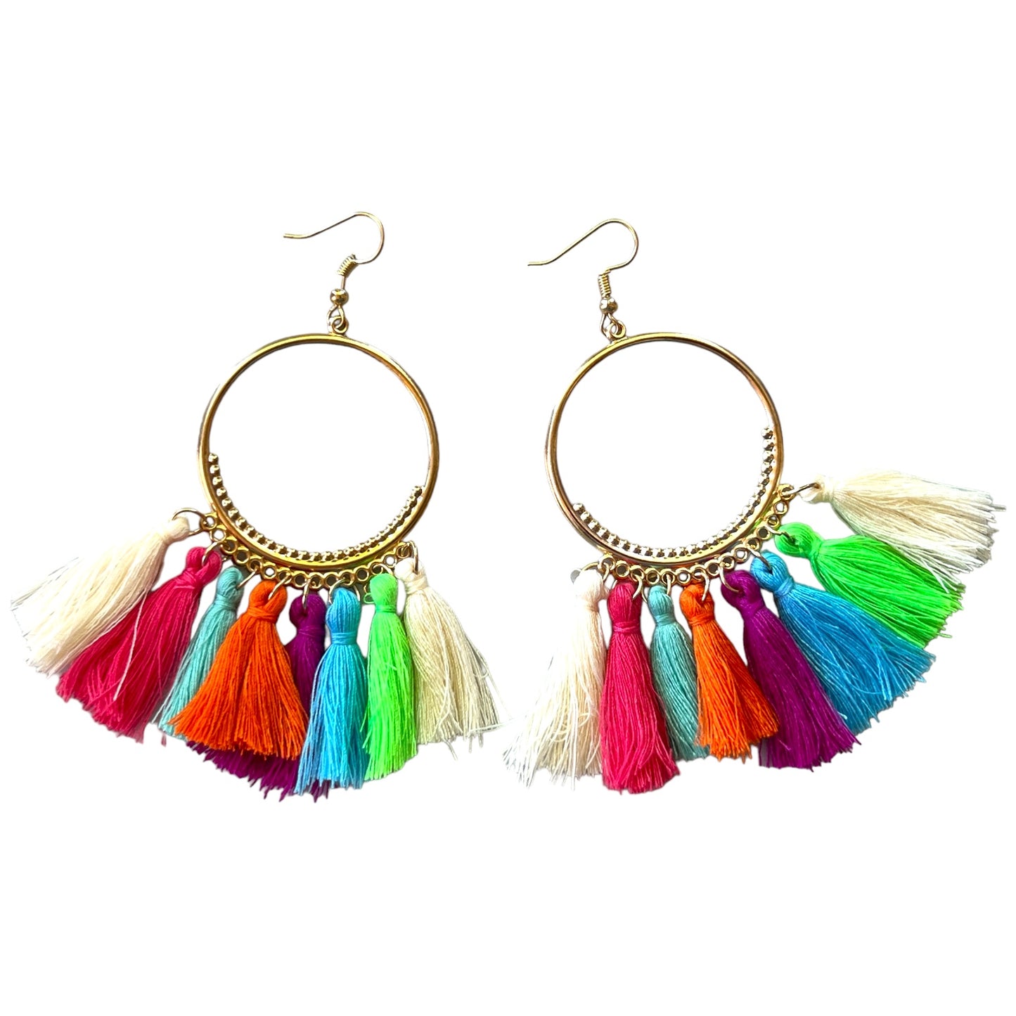 Multi-Colored String Tassel Earrings: Vibrant & Playful Accessories