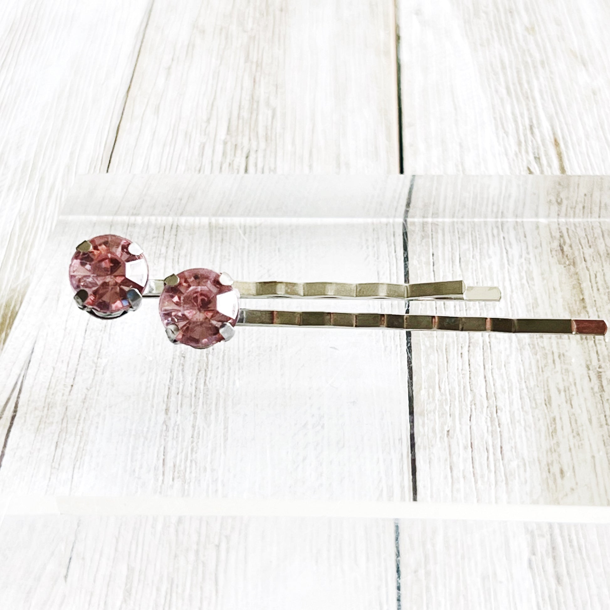 Pink Round Rhinestone Silver Hair Pins: Sparkling Accessories for Chic Hairstyles