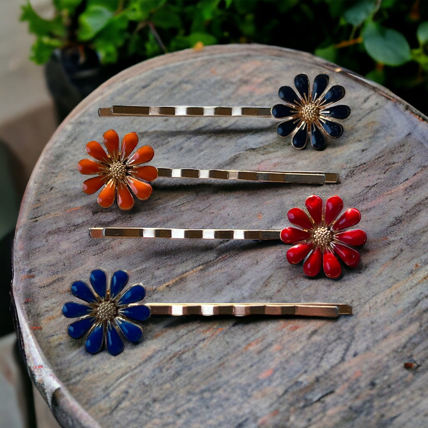 Decorative Enamel Wildflower Hair Pins - Delicate Floral Accessories