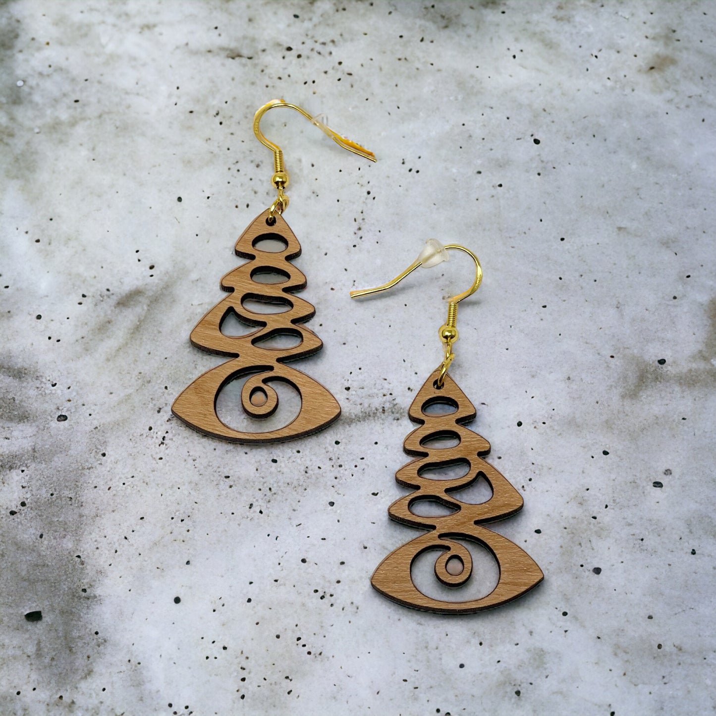 Tree Earrings - Rustic Wood Dangle Earrings with a Whimsical Boho Touch, Cute Winter Holiday Accessories | Nature-Inspired Jewelry