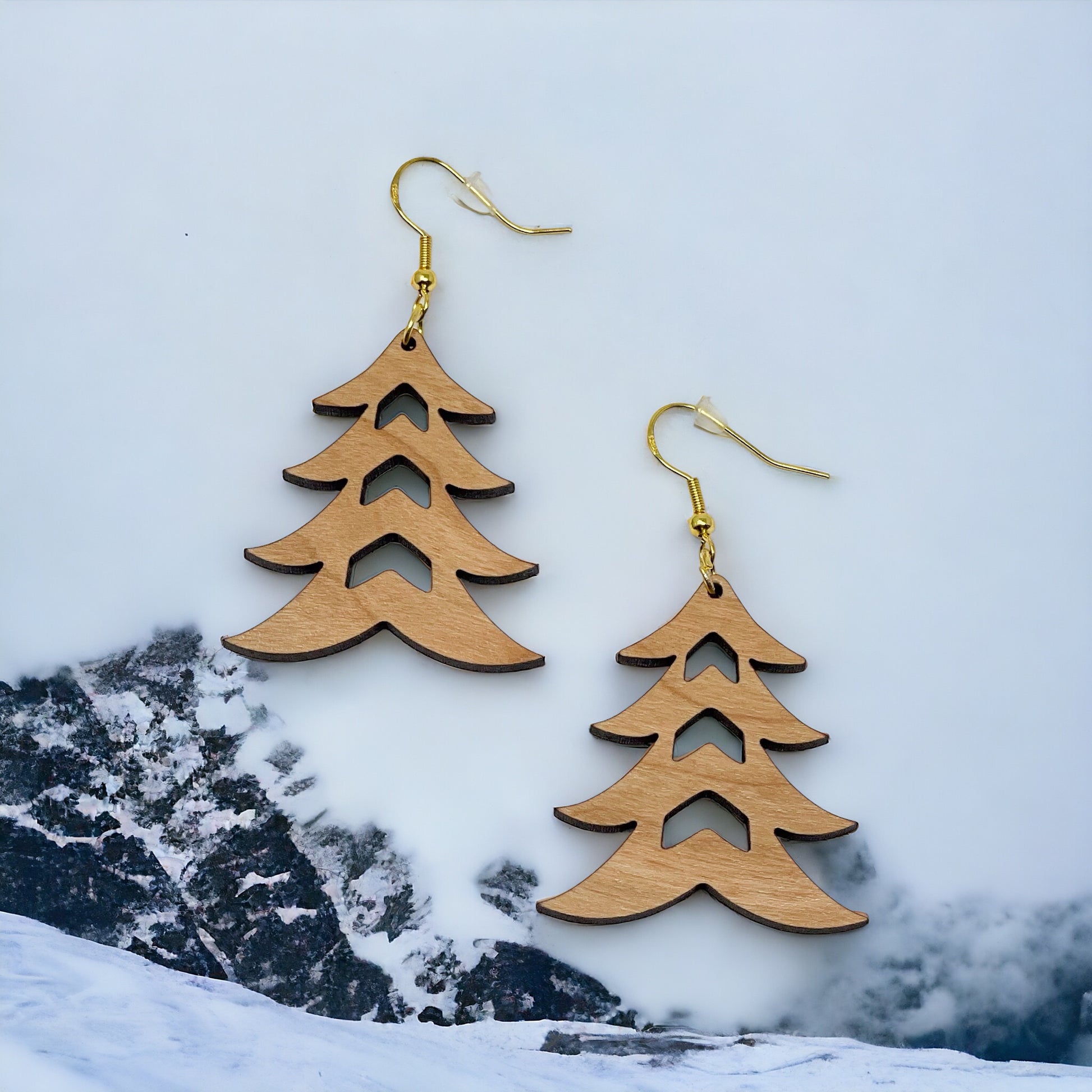 Tree Earrings - Rustic Wood Dangle Earrings with a Whimsical Boho Touch, Cute Winter Holiday Accessories | Nature-Inspired Jewelry