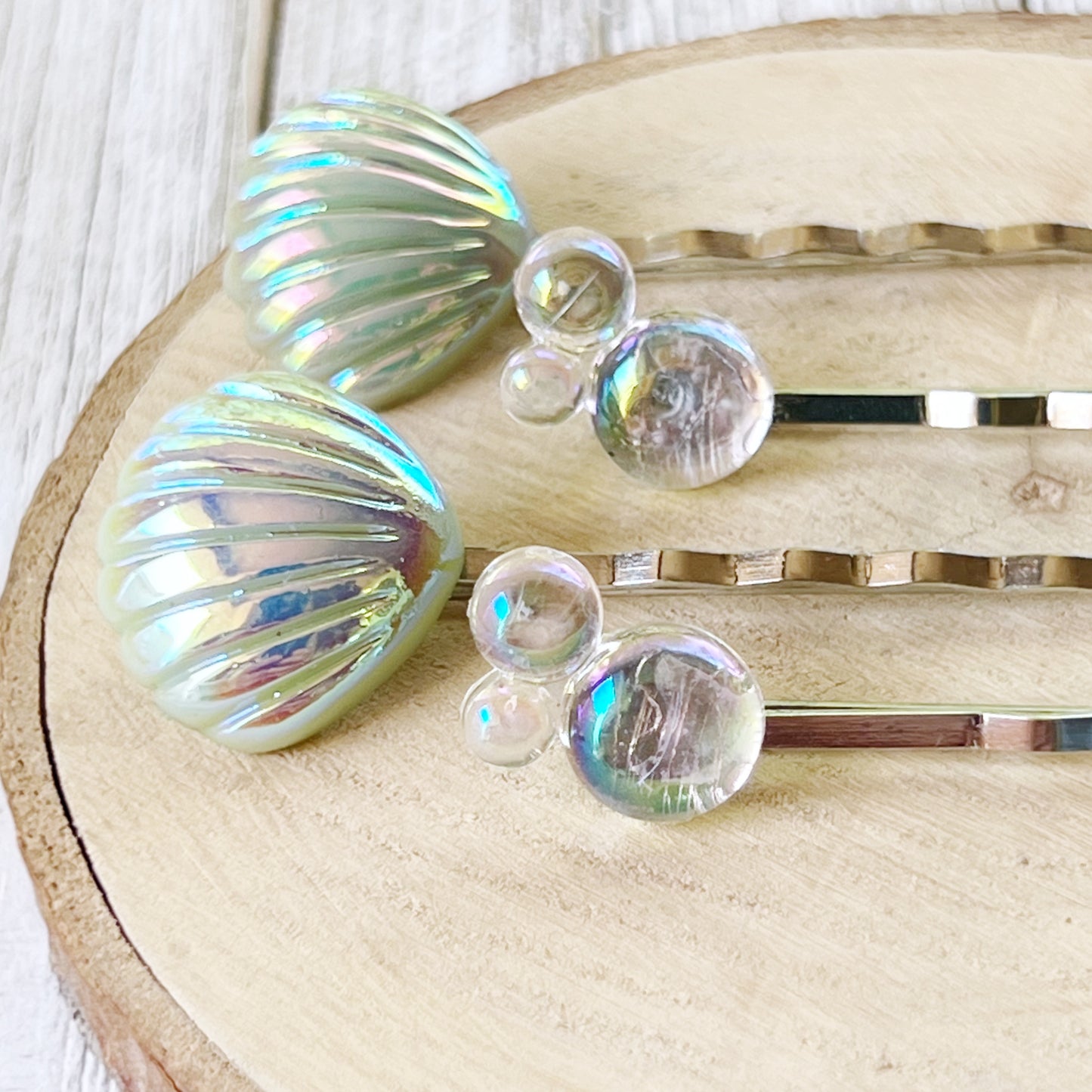 Sea Shells and Bubbles Hair Pins