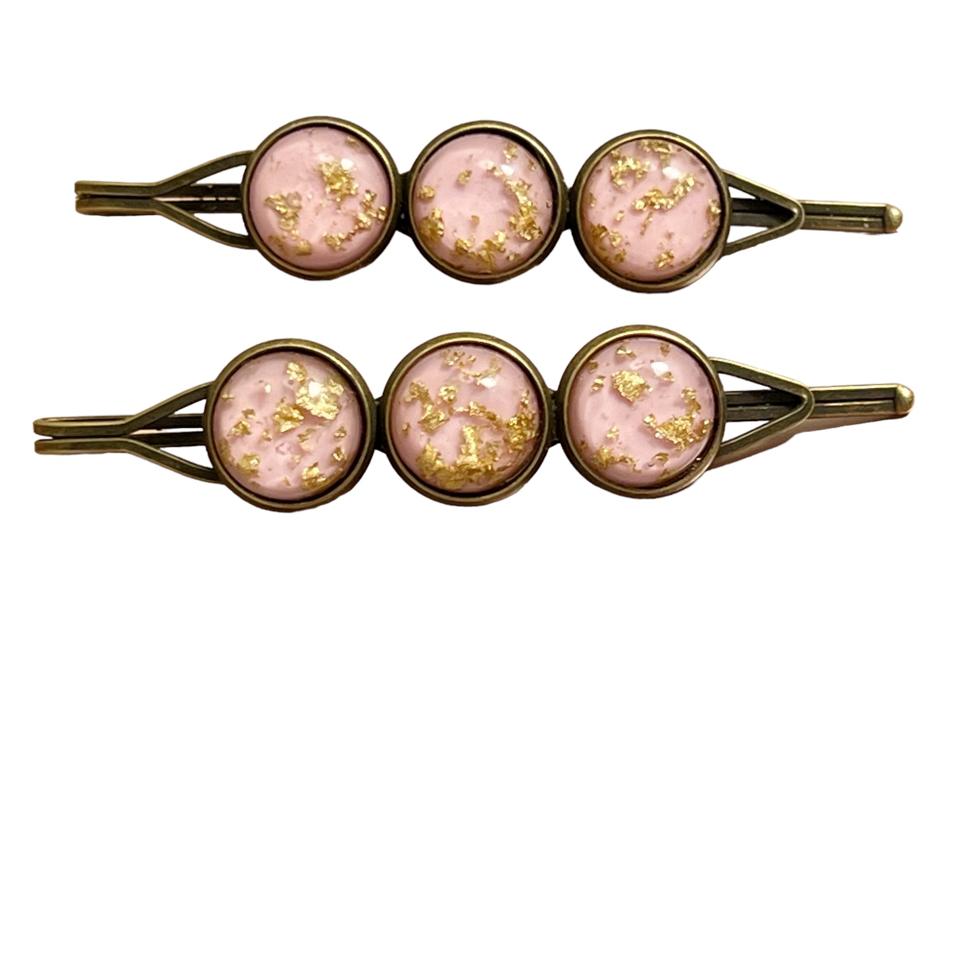 Pink Gold Flake Glitter Hair Pins: Sparkling Accessories for Stylish Hairdos