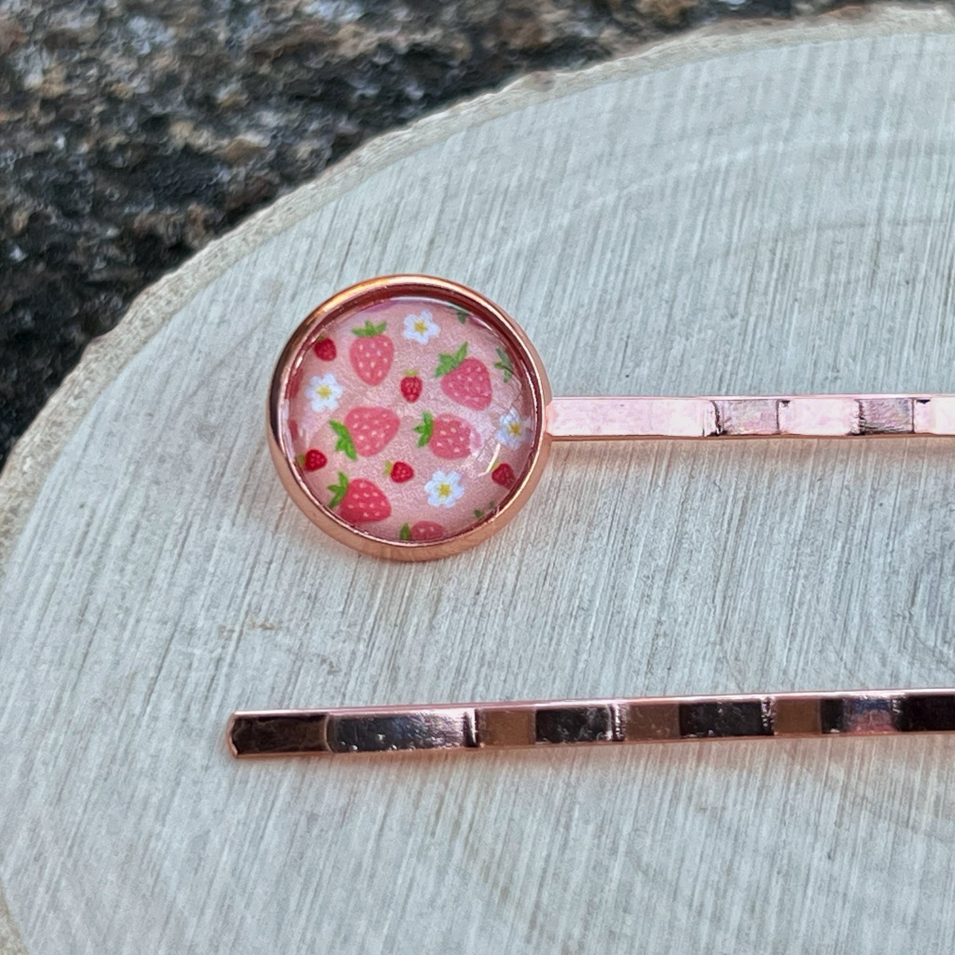 Rose Gold Strawberry Bobby Pins: Sweet Accessories for Fun & Flirty Hairstyles