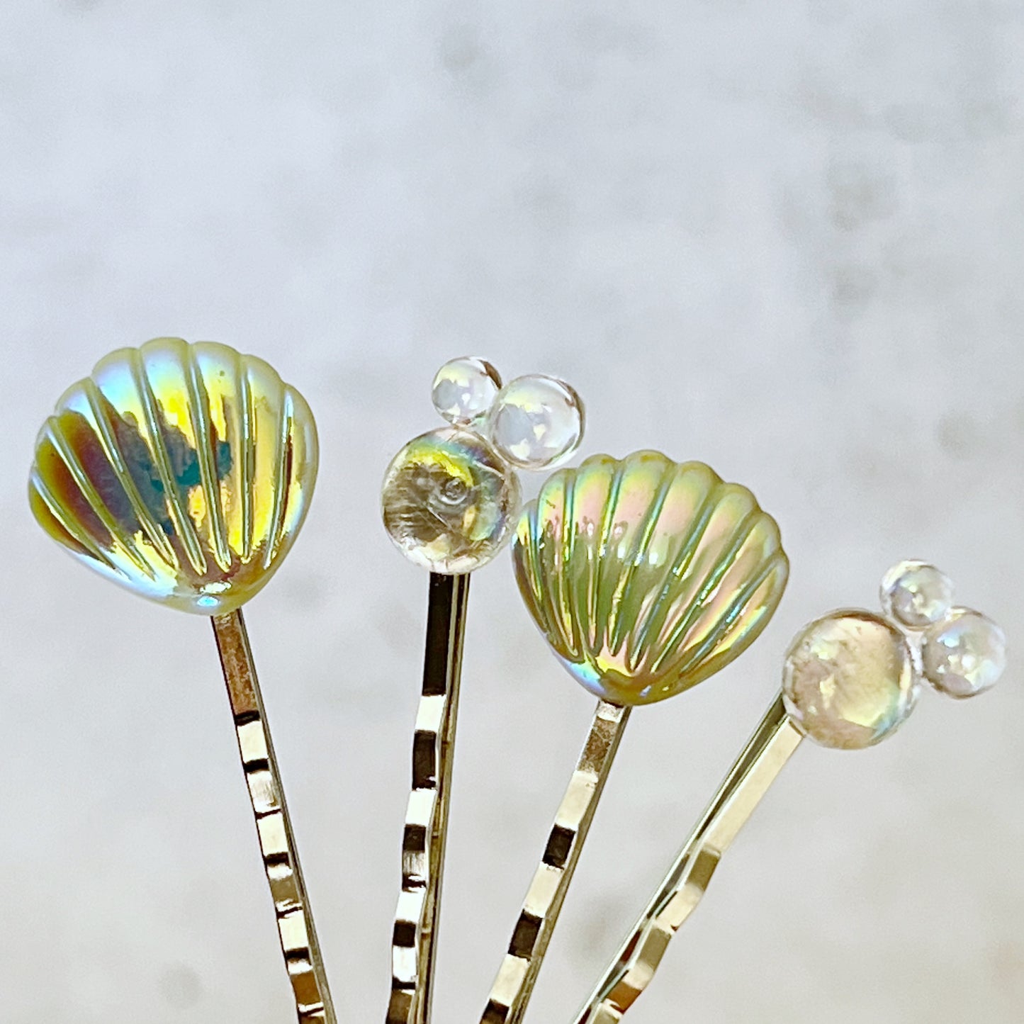 Sea Shells and Bubbles Hair Pins