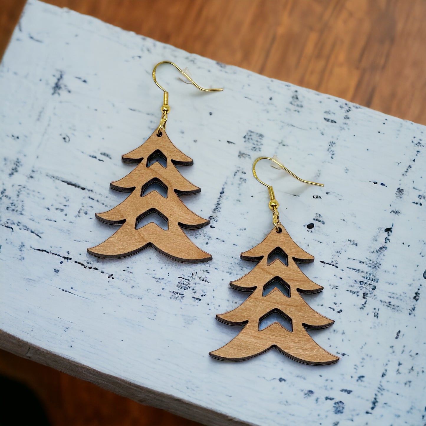 Tree Earrings - Rustic Wood Dangle Earrings with a Whimsical Boho Touch, Cute Winter Holiday Accessories | Nature-Inspired Jewelry