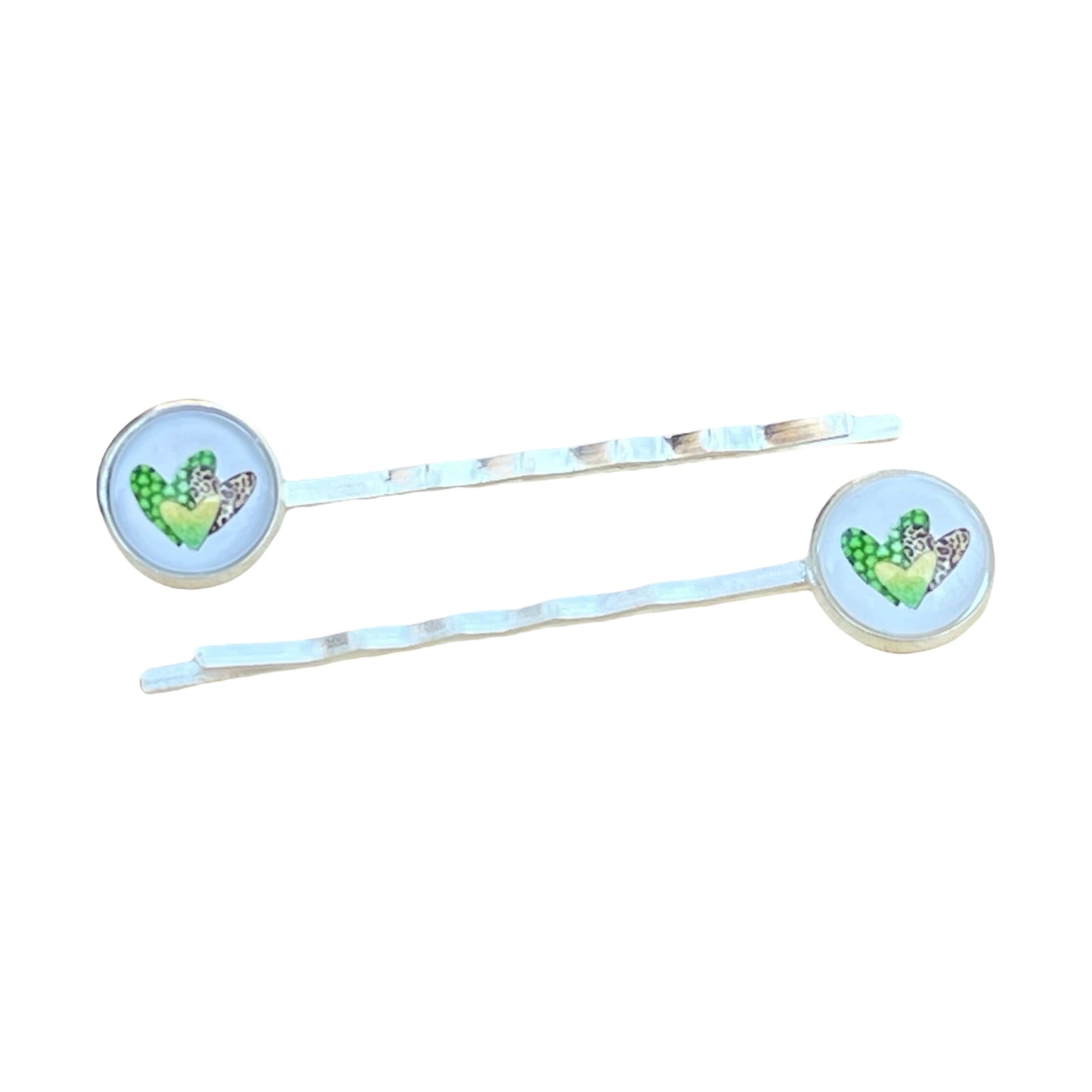 Patterned Heart Bobby Pins - Fun Holiday Hair Accessories