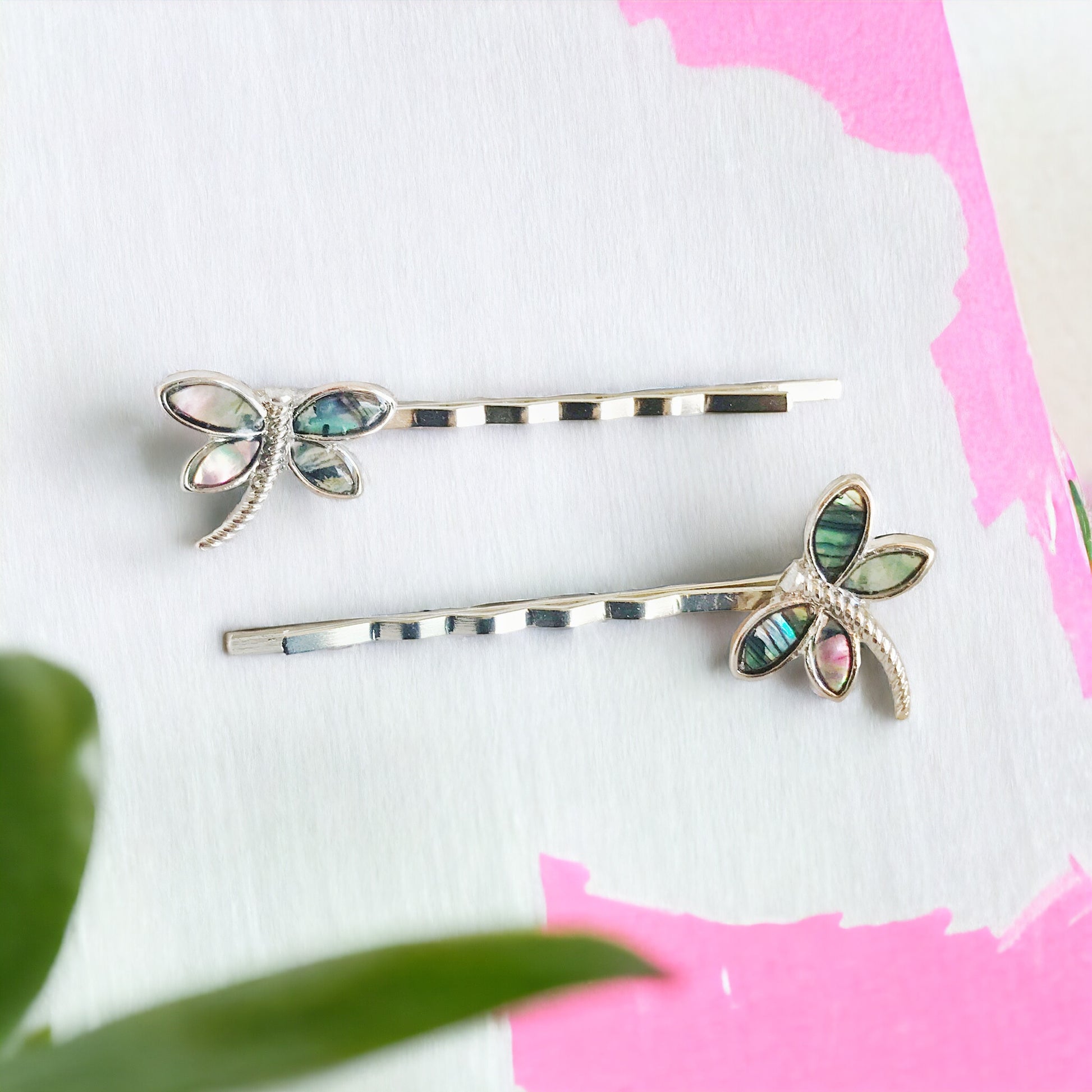 Women's Natural Shell Abalone Dragonfly Bobby Pin Hair Accessories - Exquisite Nature-Inspired Styling