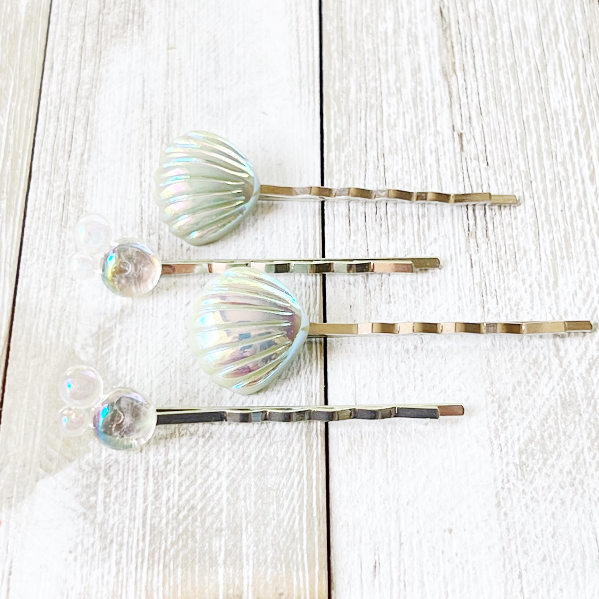 Sea Shells and Bubbles Hair Pins