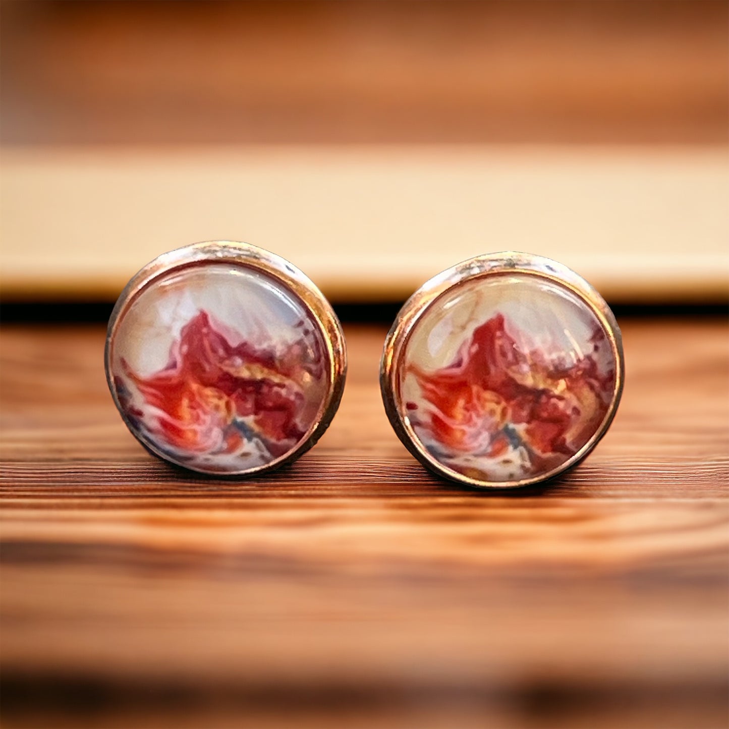 Pink Watercolor Rose Gold Stud Earrings: Elegant & Feminine Touches for Every Occasion